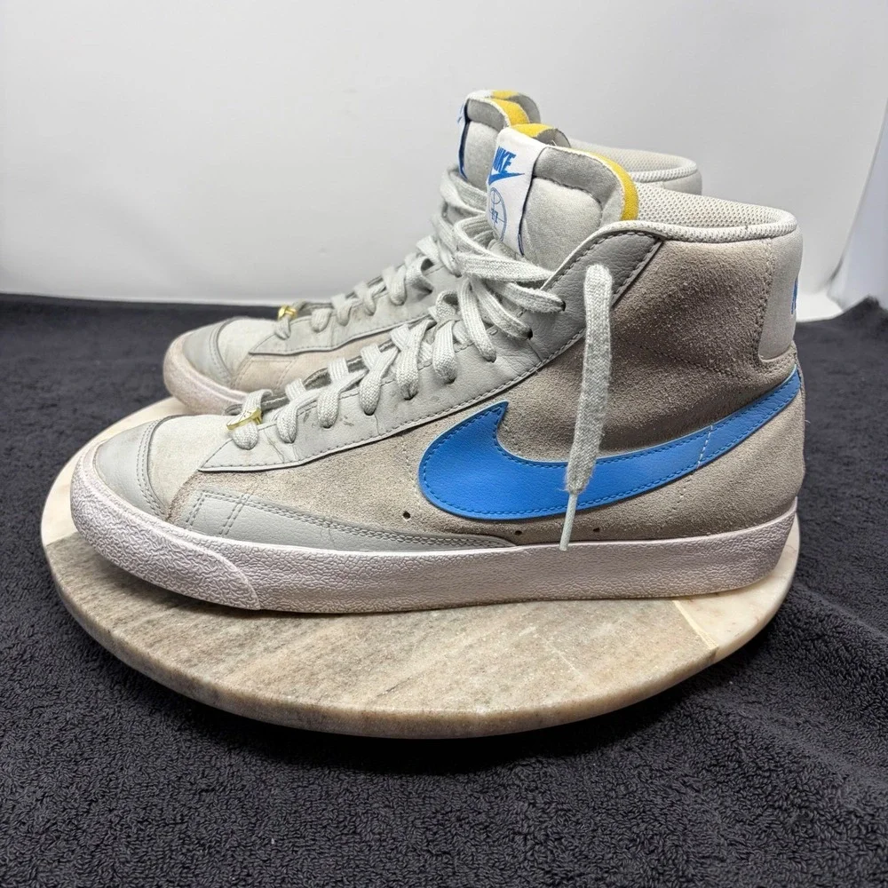Nike Blazer Mid 77 Vintage‎ Grey Blue Basketball Shoes Mens Size 11